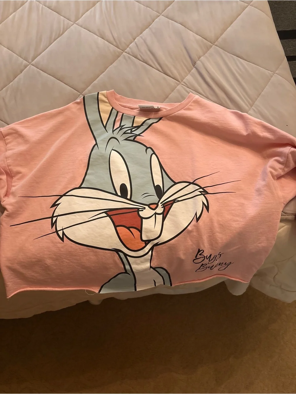 Bugs Bunny Pink Graphic Kids Sweatshirt